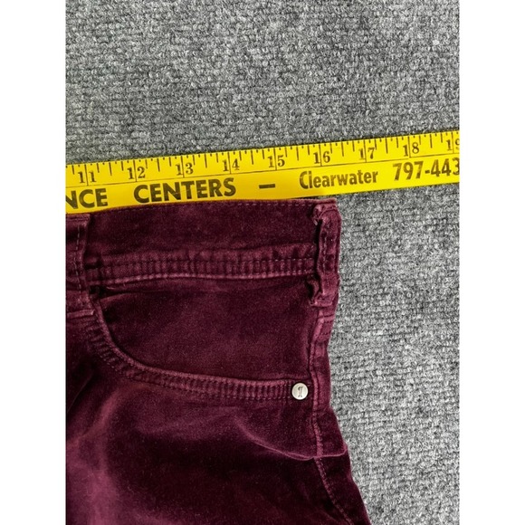 Pilcro The Letterpress Stet Velvet Skinny Stretch Pants Maroon Size 29 - Picture 8 of 9